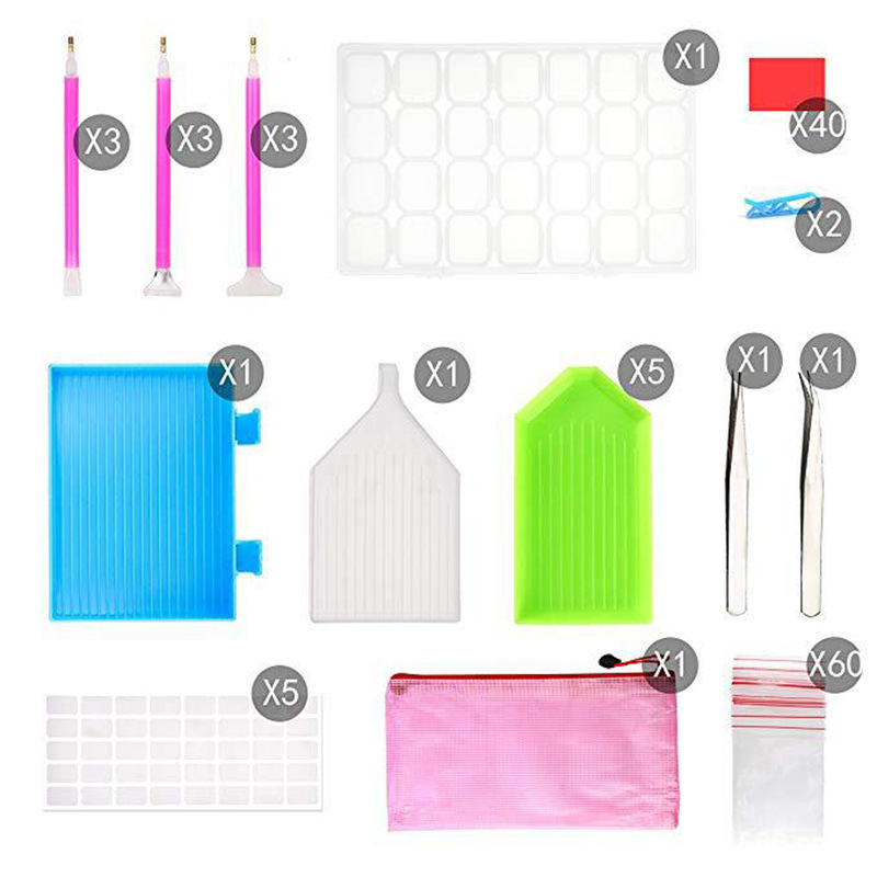 127-piece set DIY Diamond painting tool accessories package point drill pen 28 grid nail art storage box set Amazon explosions