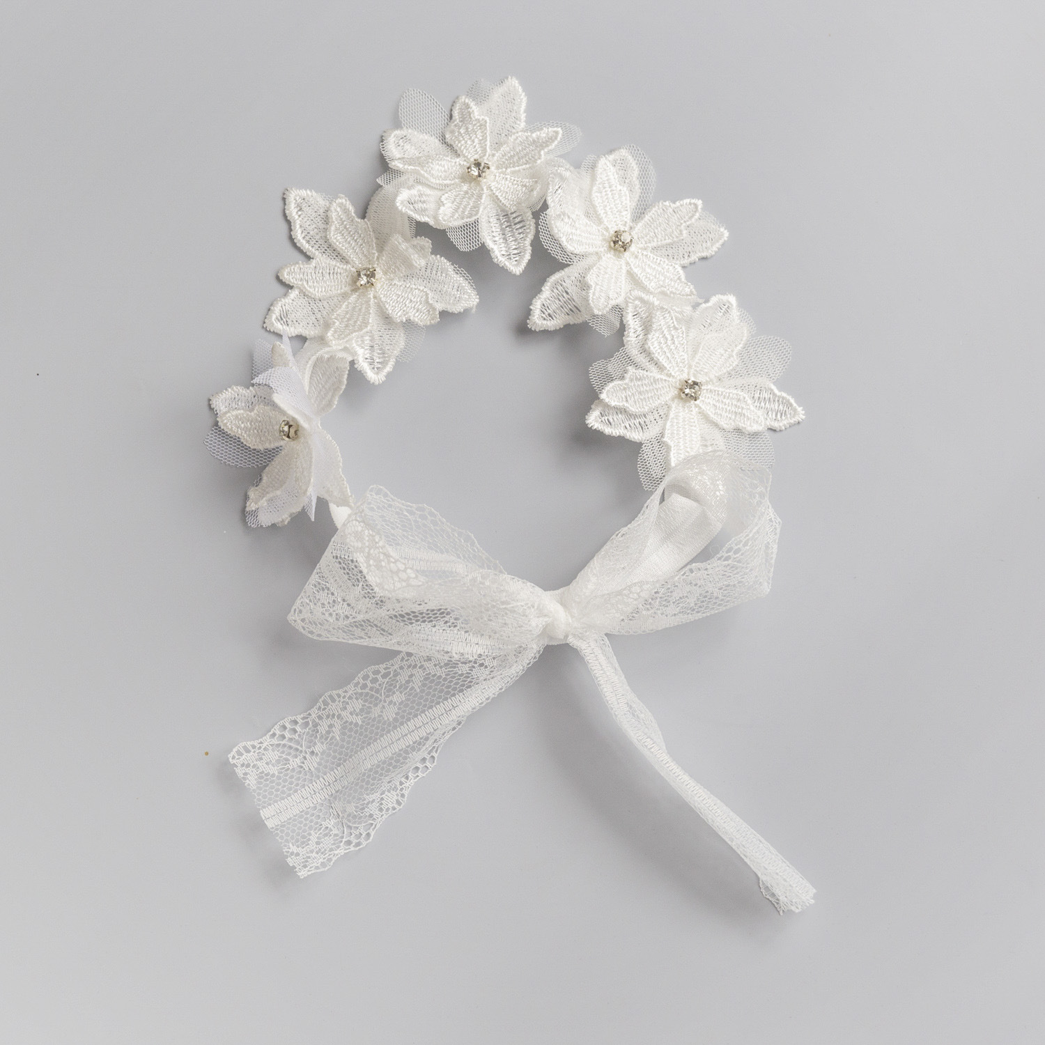 Baby's Five-petal Flower Lace Hair Band Little Princess Headdress Baby's Hundred Rizhao Year Old Jewelry Korean Style Foreign Style