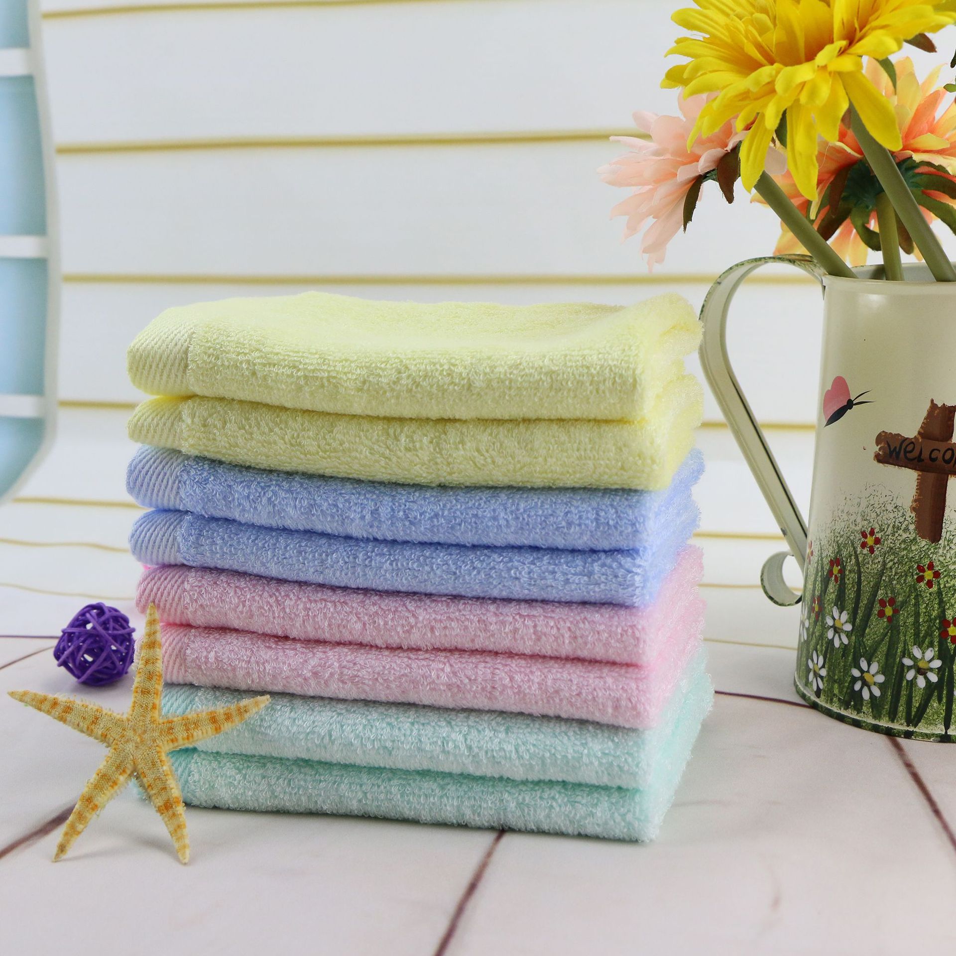 Picture of Elegant bamboo fiber towel square wholesale baby children wipe saliva thickened men and women wash bamboo fiber Square