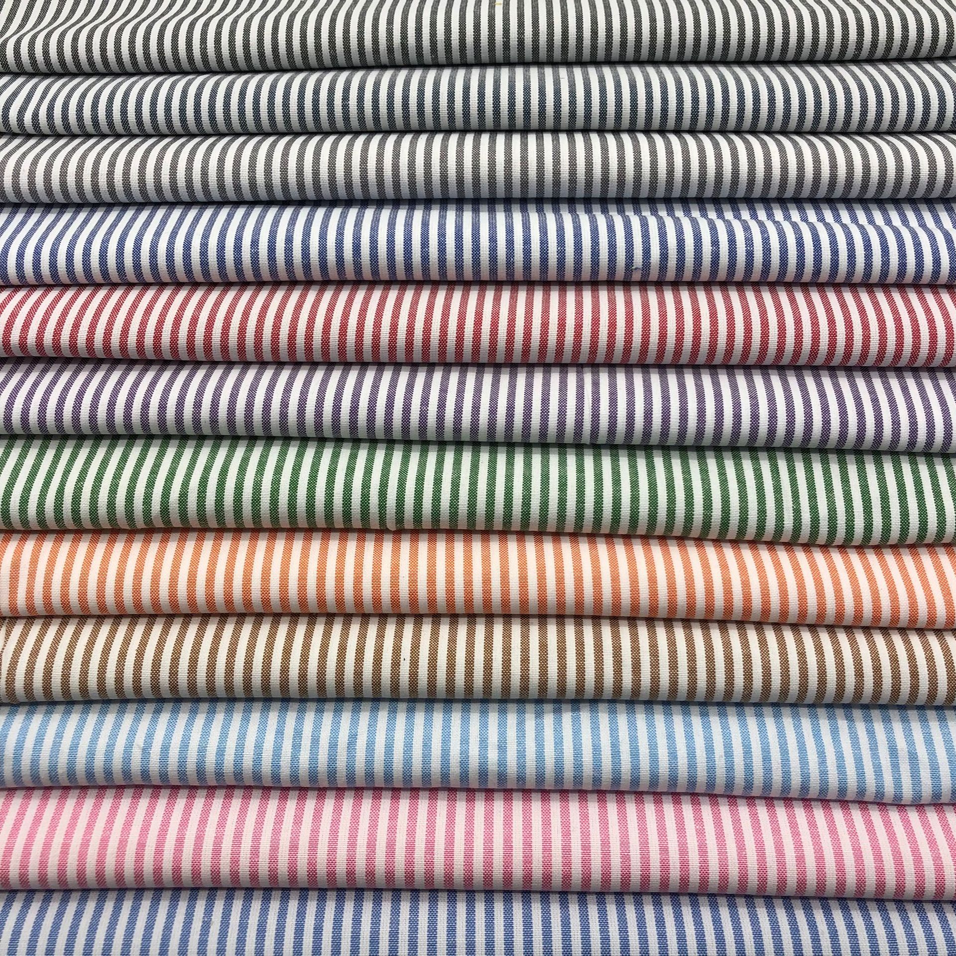 Yarn-dyed polyester-cotton vertical striped cloth children's clothing women's dress shirt striped lining fabric in stock