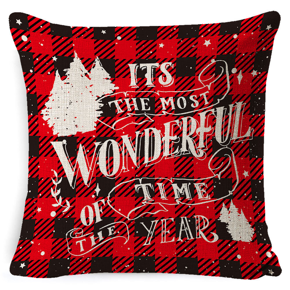 Picture of Christmas Pillow Case Linen Super Soft Peach Leather Printed New Amazon Household Products Cushion Pillow Case Custom
