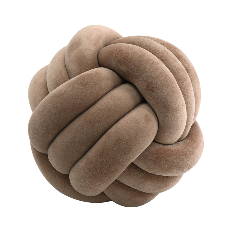 Picture of Ins Popular Three-Strand Rope Knotted Round Ball Home Fabric Creative Hand-Woven Decorative Pillow Cushion Lumbar Cushion