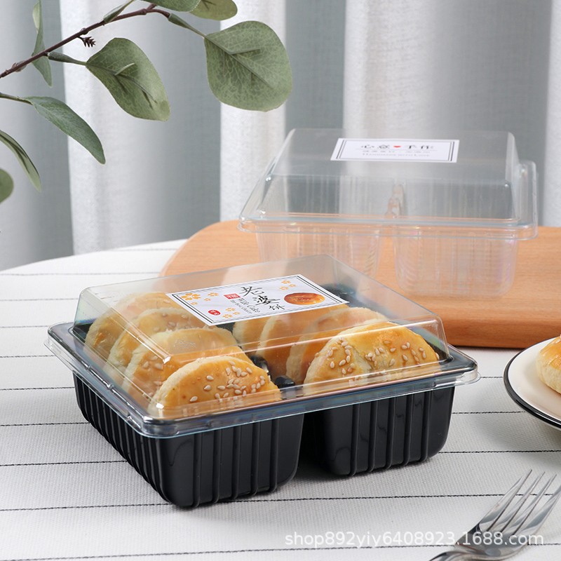 Picture of Old woman cake packaging box crisp cake peach cake moon cake mung bean cake baking west point transparent plastic flower cake packaging box