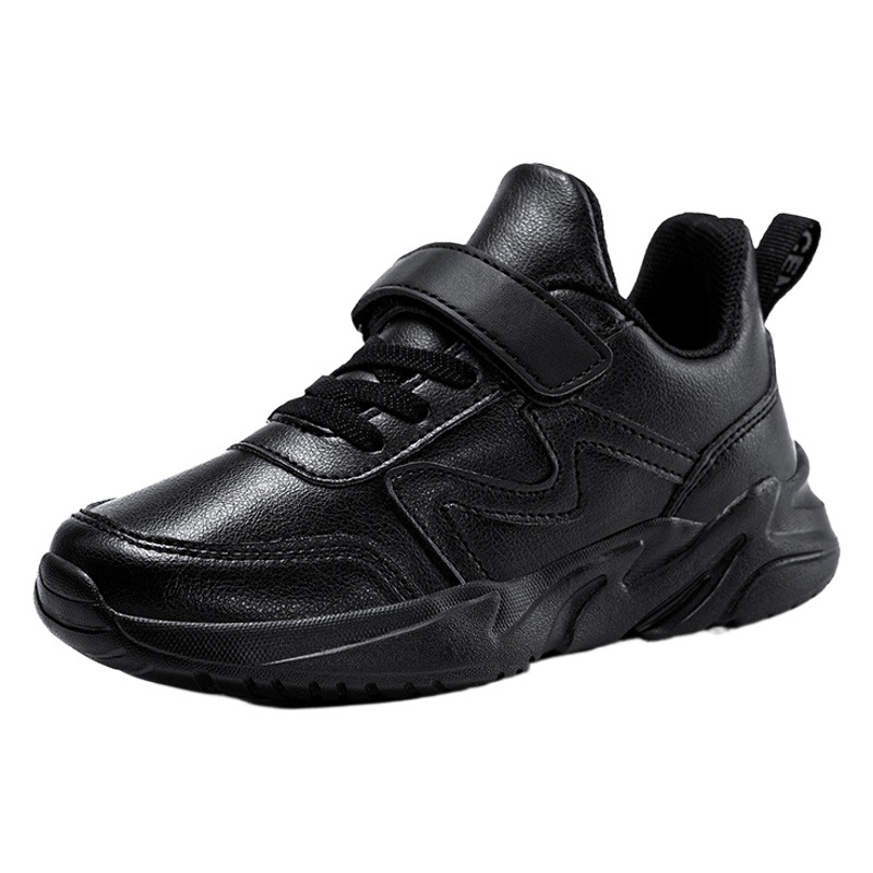 Children's small white shoes leather black student campus performance shoes waterproof boy shoes cross-border small white shoes a generation of hair