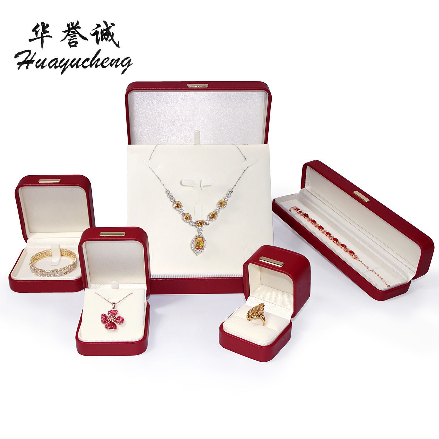 dark red Dream Hard Vault High-end Jewelry Box Storage Box Bracelet Necklace Gift Box Earrings Ring Gift Box