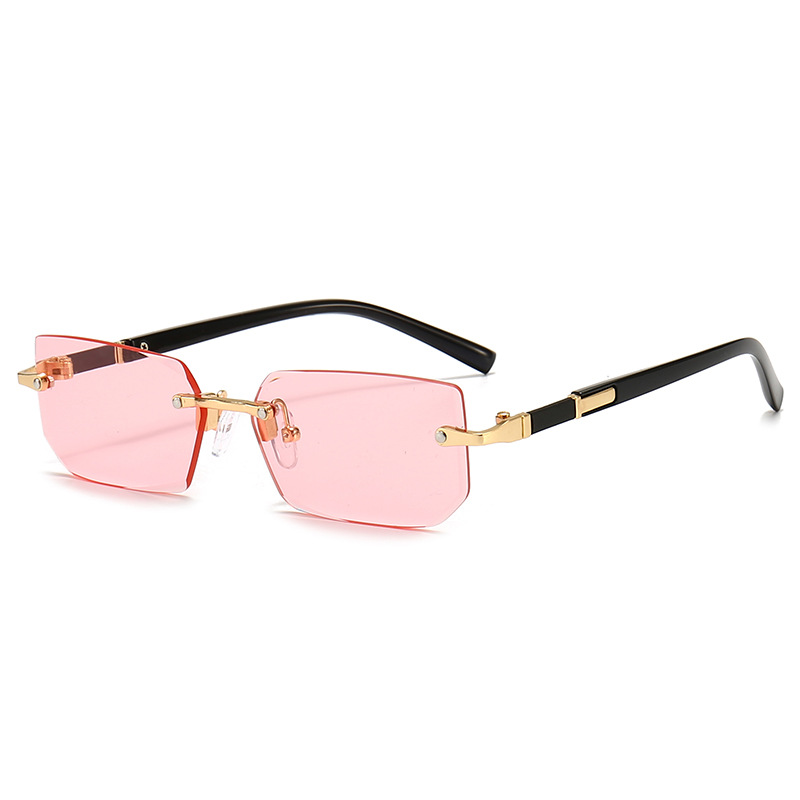 Picture of New Rimless Fashion Sunglasses European and American Trendy Cut-Edge Sunglasses Personalized Jelly Color Sunglasses Rimless Sunglasses