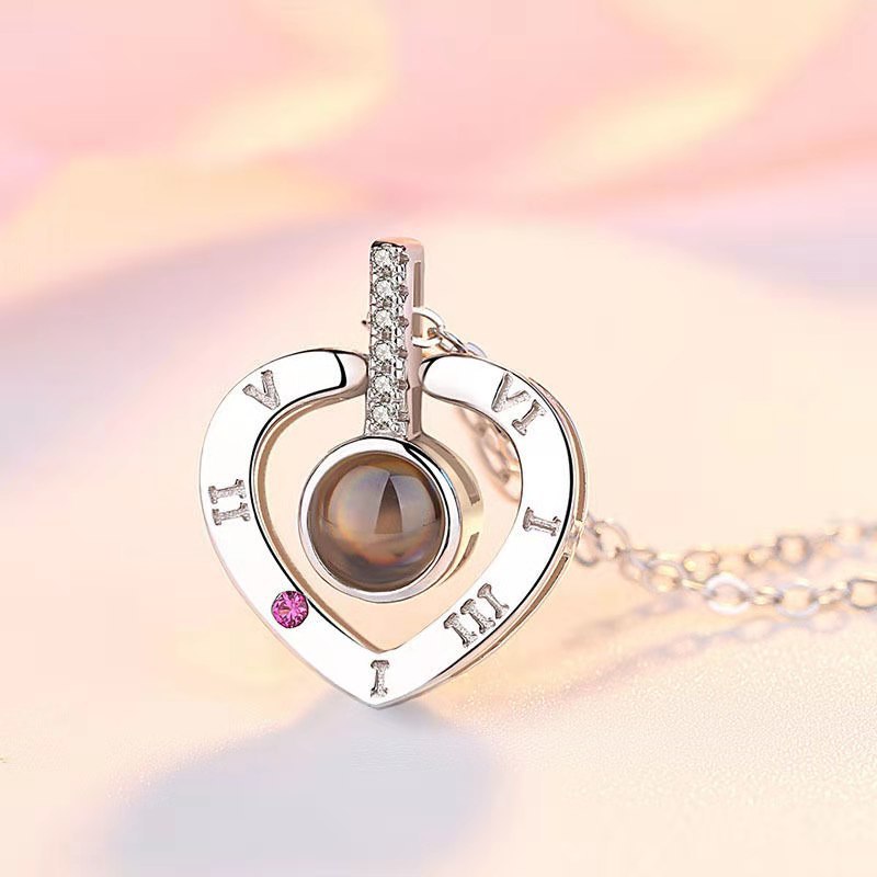 Picture of Titanium Steel Japanese and Korean Peach Heart Series New Necklace for Girlfriend, Generous, Simple, Light and Luxurious, Fashionable Necklace
