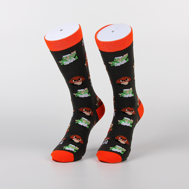 Game Cartoon Cartoon Mario Mary casual sports jacquard women's cotton couple mid-calf length socks men's fashion socks stockings