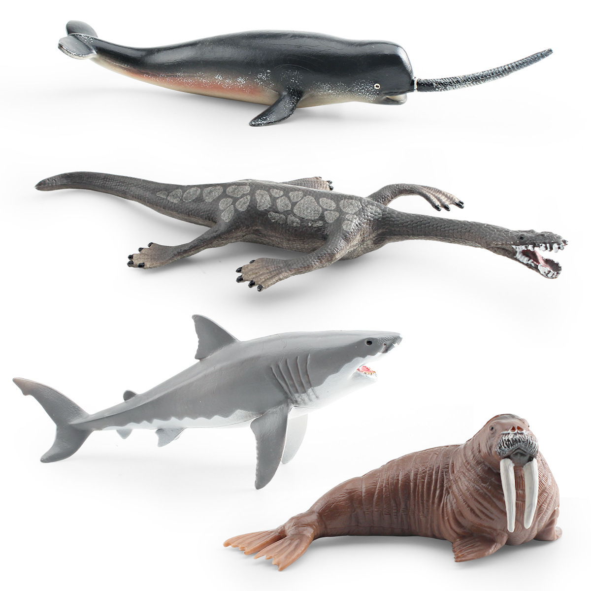 Picture of Cross-border simulation marine animal model Magic Dragon big white shark walrus sharp nose whale submarine biological decoration toy
