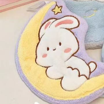 Picture of Cartoon Moon Rabbit Hand Towel Household Hanging Children's Hand Wipes Wholesale Absorbent Small Hand Towel Cute Cartoon Rag