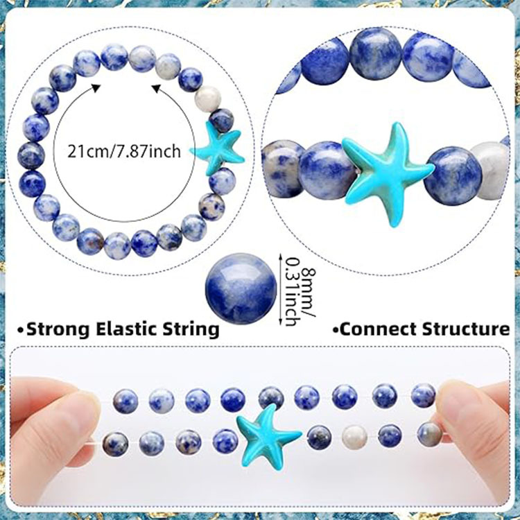 Picture of Zhou Lianfa 10 European and American Cross-border Bohemian Style Foreign Trade Starfish Tiger Eye Volcanic Stone Bracelet Summer Bracelet