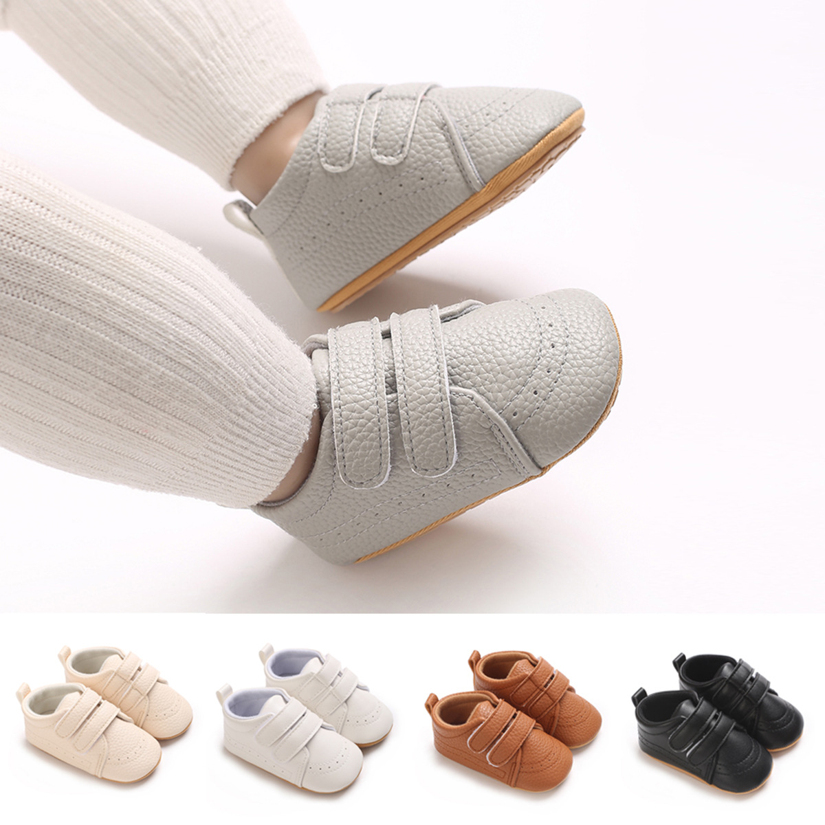 Baby Shoes Spring and Autumn British Style Baby Shoes for Men and Women 3-6-12 Months Infant Rubber-soled Non-slip Walking Shoes