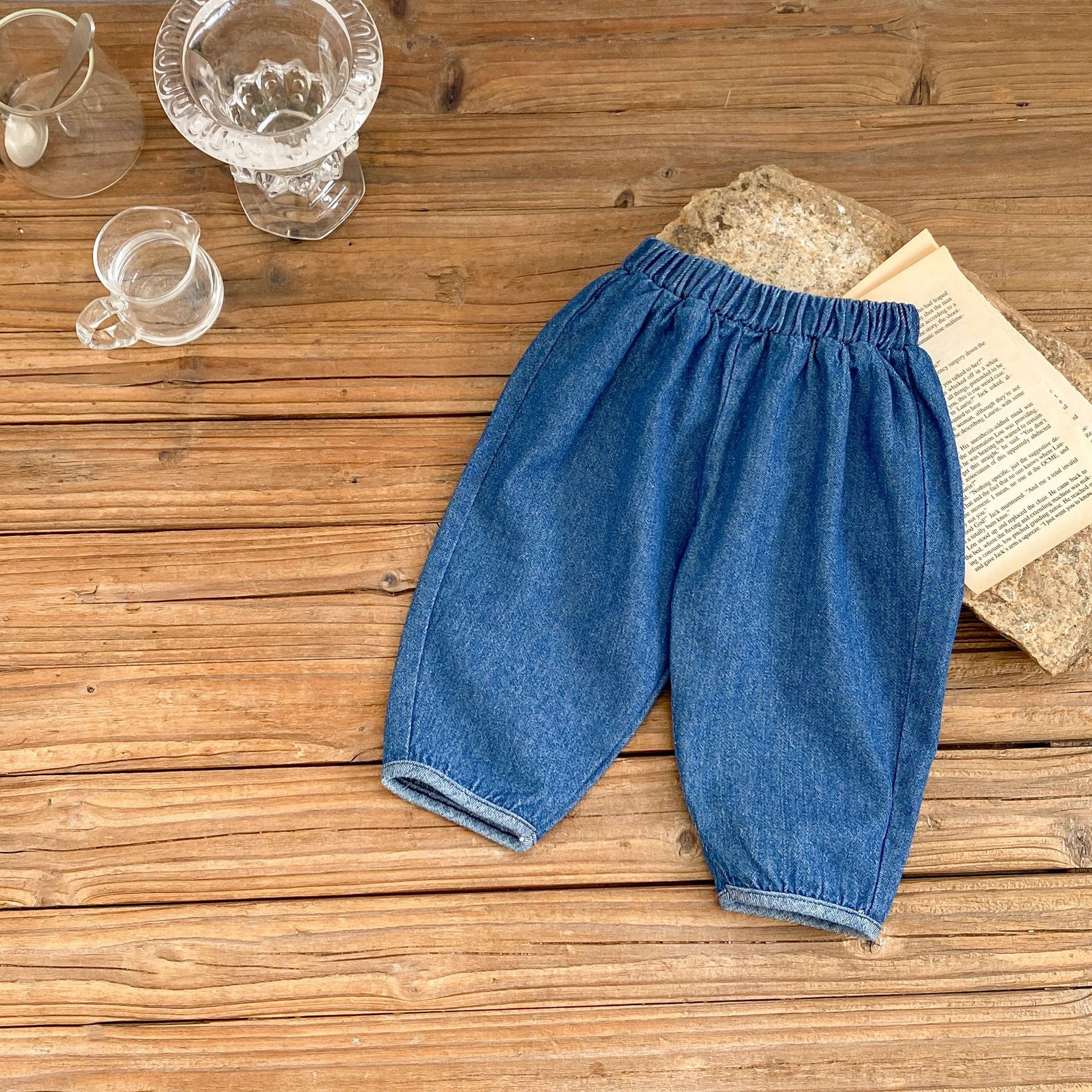Picture of Ins 2025 New Autumn Clothing for Infants and Young Kidsren, Male and Female Babies, Cotton Denim Fashion Trendy Denim Carrot Long Pants