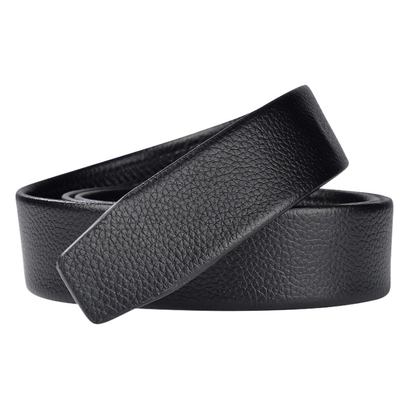Belt Without Head, Imitation Leather Automatic Buckle Belt Strip, Street Stall Supply Belt, Running Trouser Belt Factory Wholesale