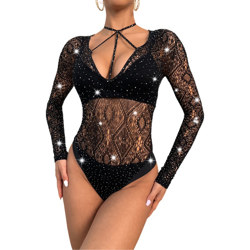 Cross-border Sexy Women's Hot Rhinestone Geometric Sling Lingerie Passion Uniform Set Tempting Couples Sex Products