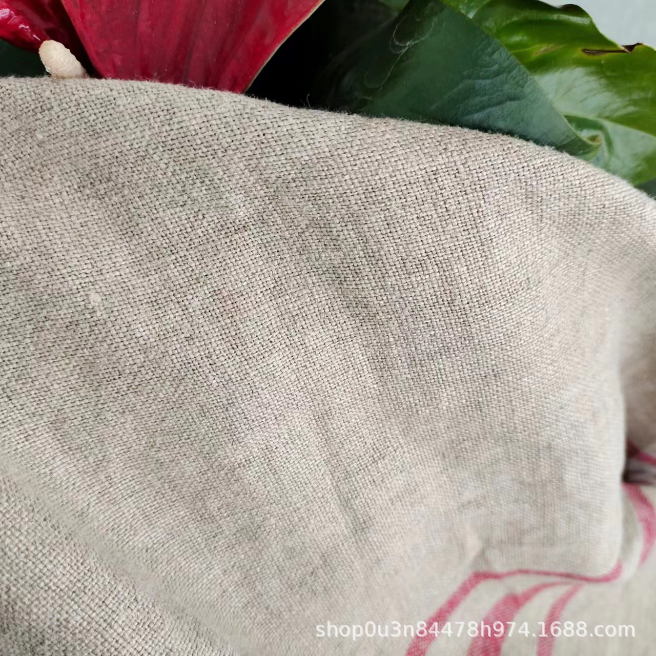 Picture of Pure Linen Rain Dew Linen Stripesd Enzyme Washing Fabric Pure Linen Strips Bag Fabric Linen Strips Chair