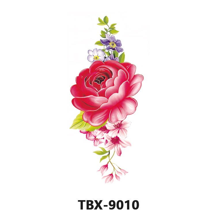Picture of Waterproof sweat female flower tattoo stickers plant flower party sexy rose peony plum tattoo stickers tattoo