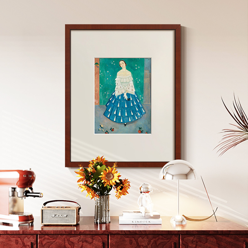 Huashang French Retro Niche Art Decorative Painting Nordic Antique Style Hanging Painting Living Room Bedroom Girl Portrait Painting