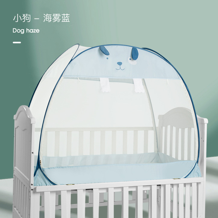 Picture of Crib mosquito net yurt magic mosquito net baby fall-proof mosquito net cover universal installation-free bottom foldable
