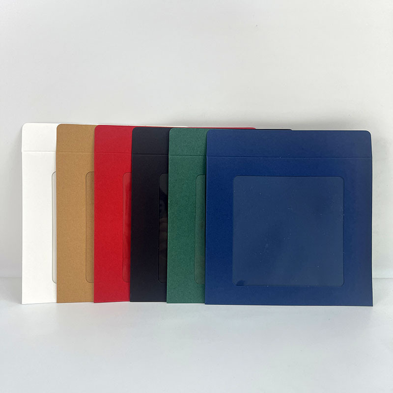 Unsealed Kraft Paper Window Gift Bag Creative Packaging Paper Bag Hard Cardboard Product Bag Color 7 Inch Square