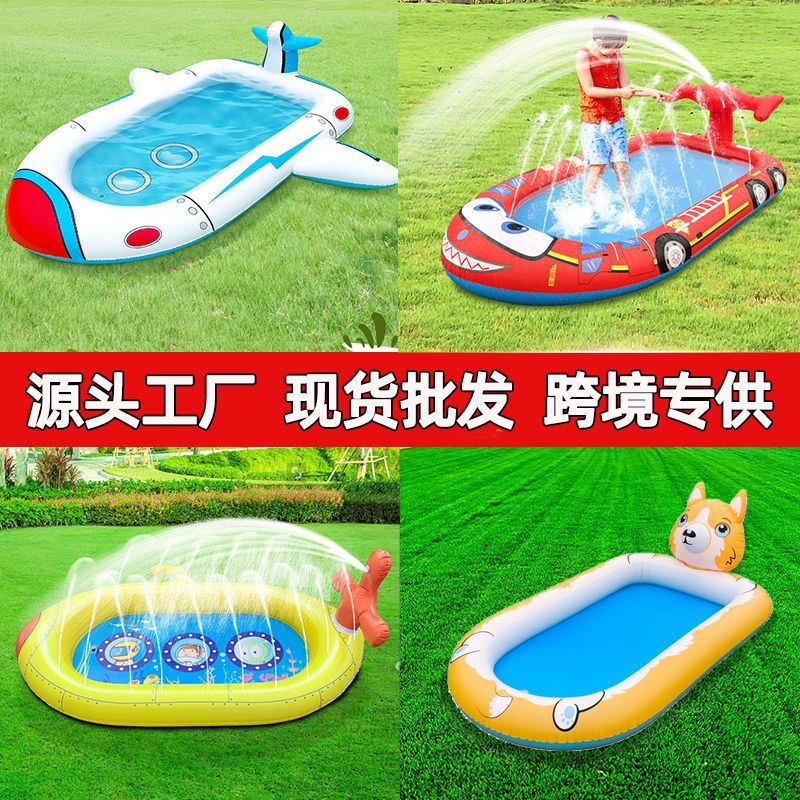 Cross-Border Pvc Inflatable Water Fountain Kidsren's Fire Truck Submarine Outdoor Kidsren's Play Wear-Resistant Spaceship Paddling Pool
