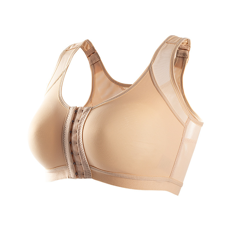 Front buckle closed sports bra large size open breast augmentation breast surgery without steel ring without adjustment underwear for women