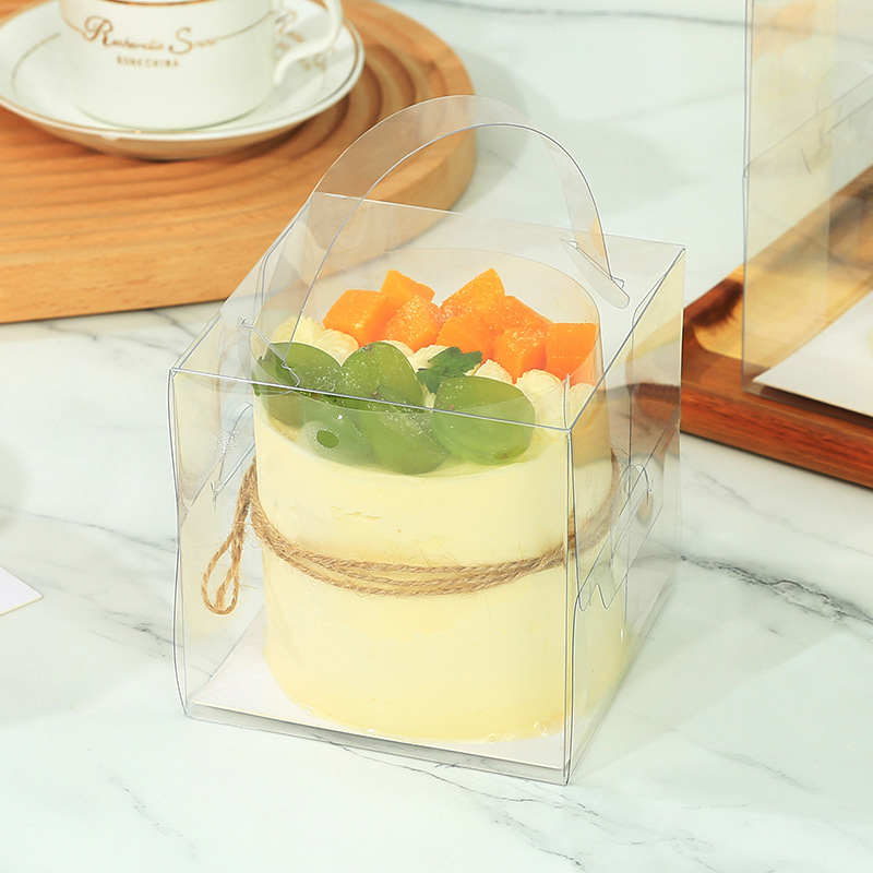 4-inch 4-inch transparent cake box portable raised pastry baking 2/3/5/6-inch cake packaging box