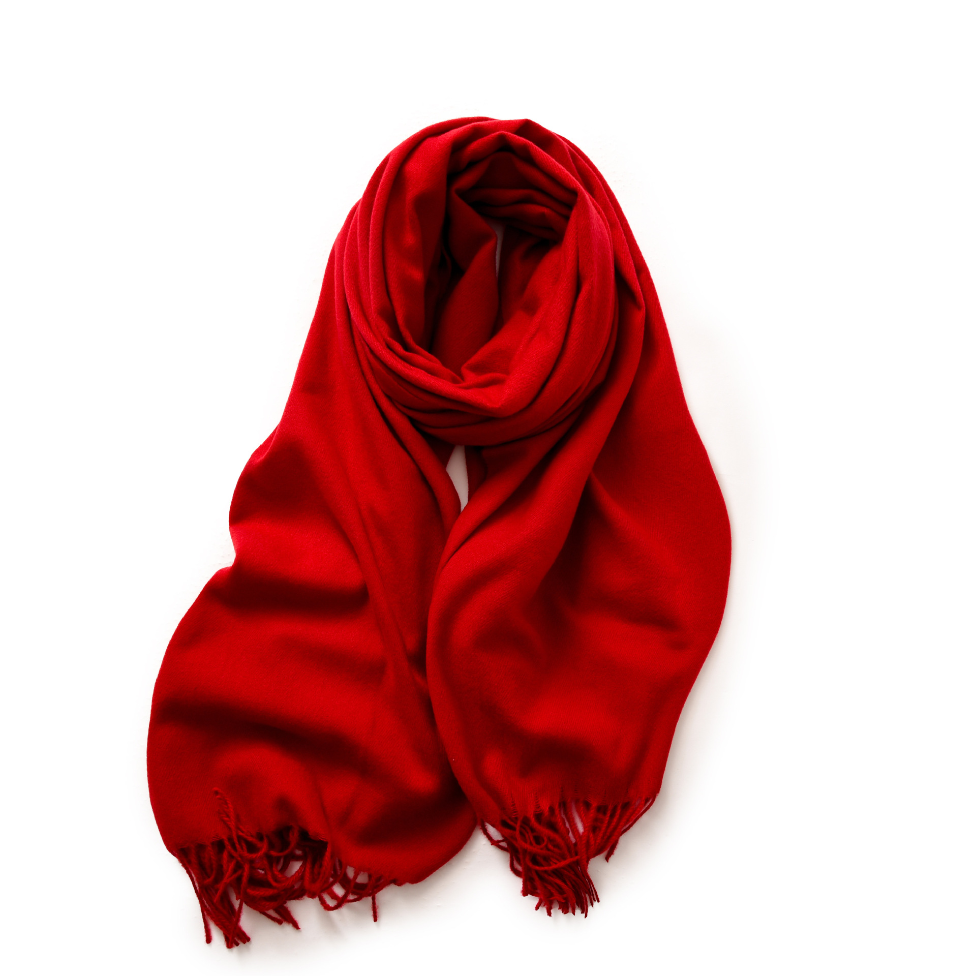 Picture of 2025 Red Scarf Women's Winter Cashmere Solid Color Scarf Shawl High-grade Warm Korean Style Tassel Scarf Men's All-match Scarf