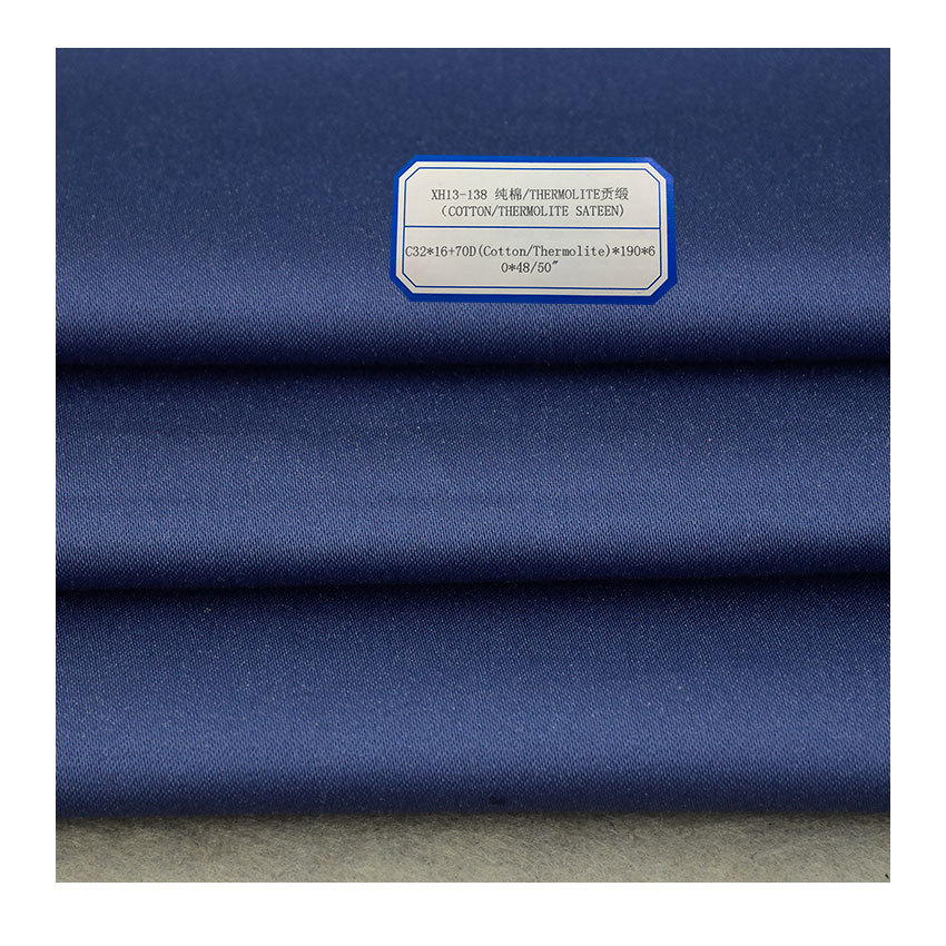 Pure Cotton thermolite Stretch Satin 70D Weft Elastic Fabric Pants Jacket Suit Overcoat Fabric