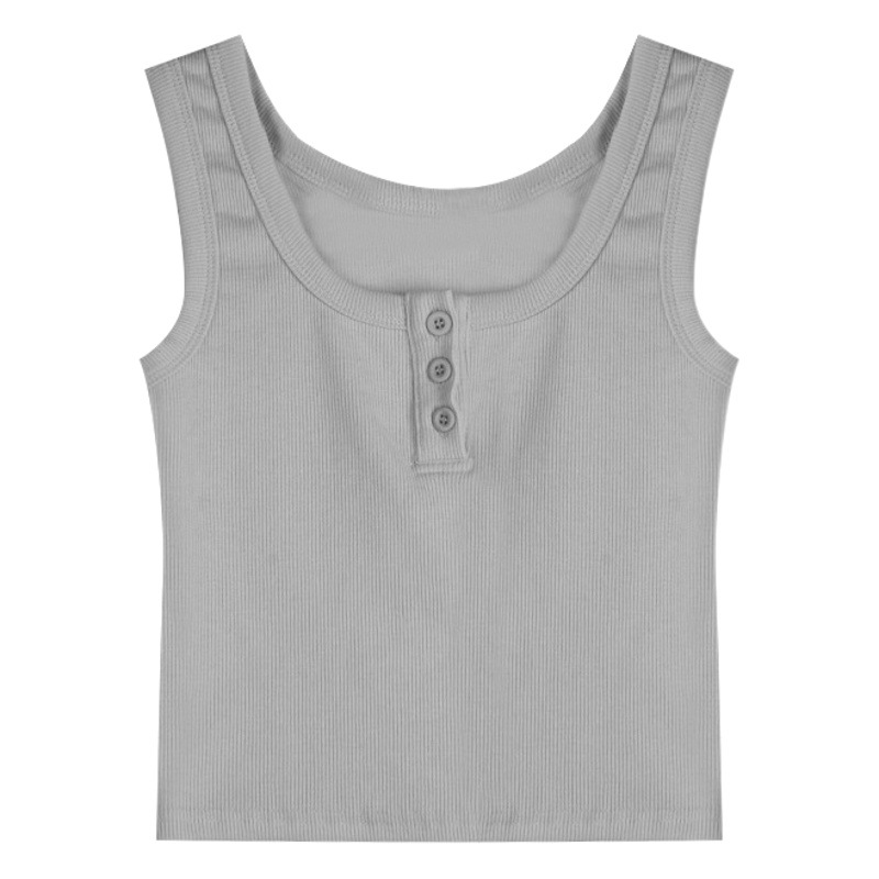 Blue U-shaped vest women's slim slim strap button thread vest women's bottoming back cross-border foreign trade wholesale