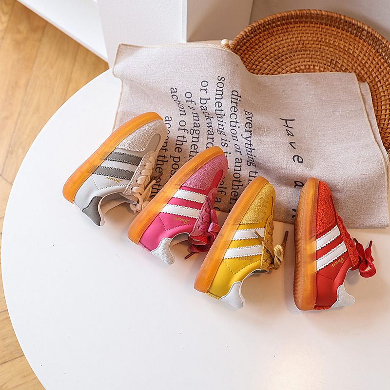 Girls Casual Shoes 2025 Spring and Autumn New Men's Children's Low-top Board Shoes Children's German Training Shoes Baby's sneaker Soft Sole