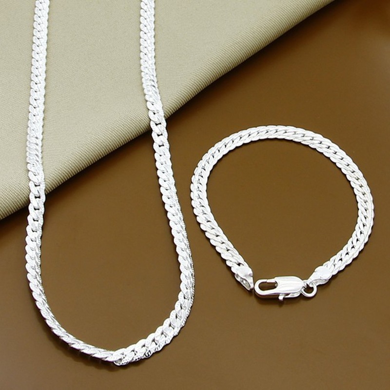 Picture of 16-24 inch 5mm full side necklace bracelet European and American jewelry silver plated gold plated wholesale WISH