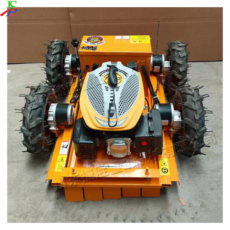 Remote control electric mower crawler-type self-walking lawn weeds removal machine four-stroke garden weed mower