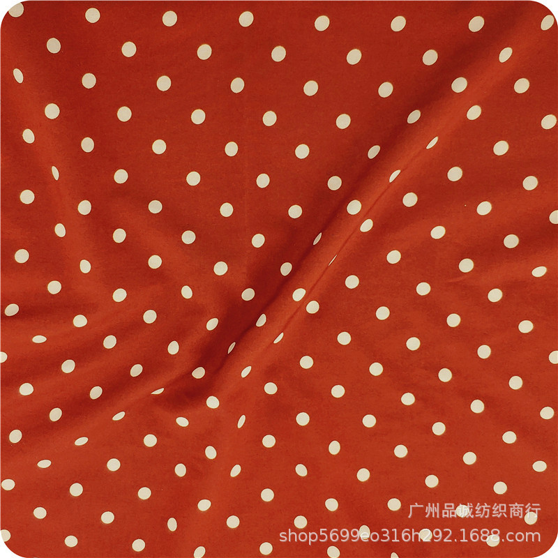 Picture of 100D four-sided bullet wave dot printing micro-elastic polyester 0.8 dot chiffon print shirt dress fabric
