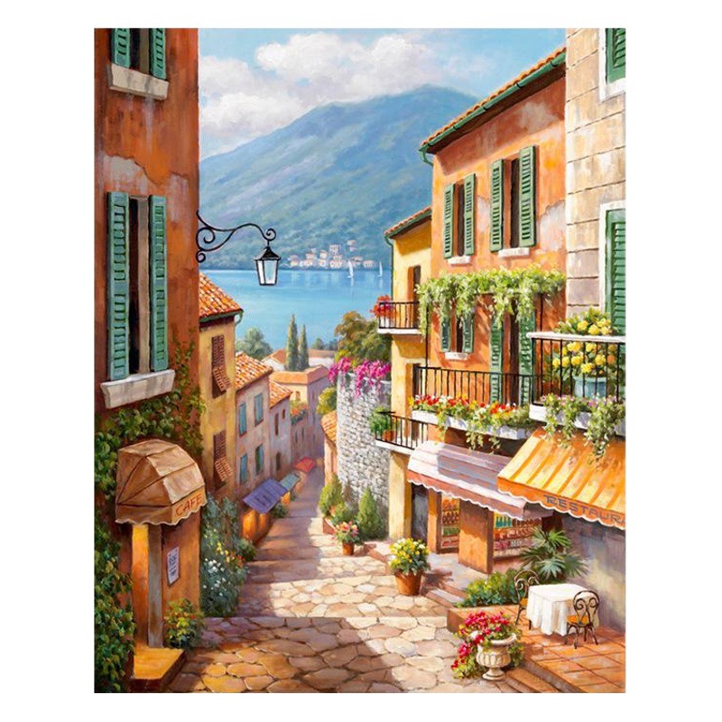 Cross-border digital oil painting wholesale frameless lavender 4050 flower wish coloring factory decorative painting