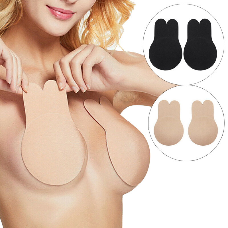 Cross-border Exclusive Rabbit Ear Breast Sticker Silicone Breast Sticker Invisible Bra Breast Sticker Anti-running Anti-sagging Breathable Breast Sticker