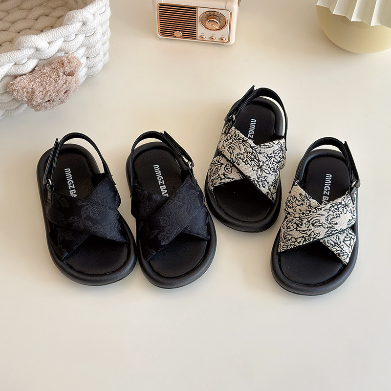 Children's Sandals 2025 Girls Open Toe Children's Sandals 1-10 Years Old Velcro Sandals New Children's Casual Soft Sole