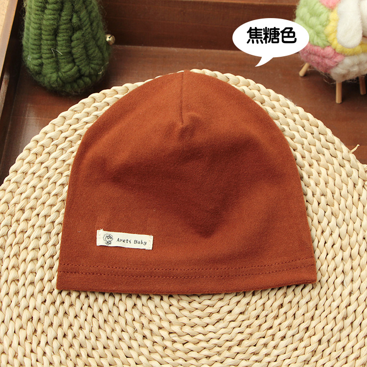 Picture of Single-layer thin spring and autumn children's cotton knitted hat baby hat newborn infant solid color cap
