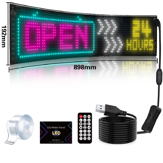 Picture of Cross border hot selling car led smart soft screen light wireless APP expression display car rear window LED advertising light