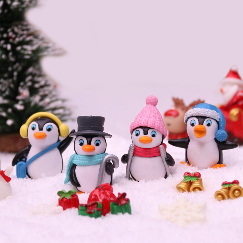 Cute Winter Dress Little Penguin Baby Doll Hand-made Model Simulation Small Animal Micro Landscape Christmas Decoration Ornaments