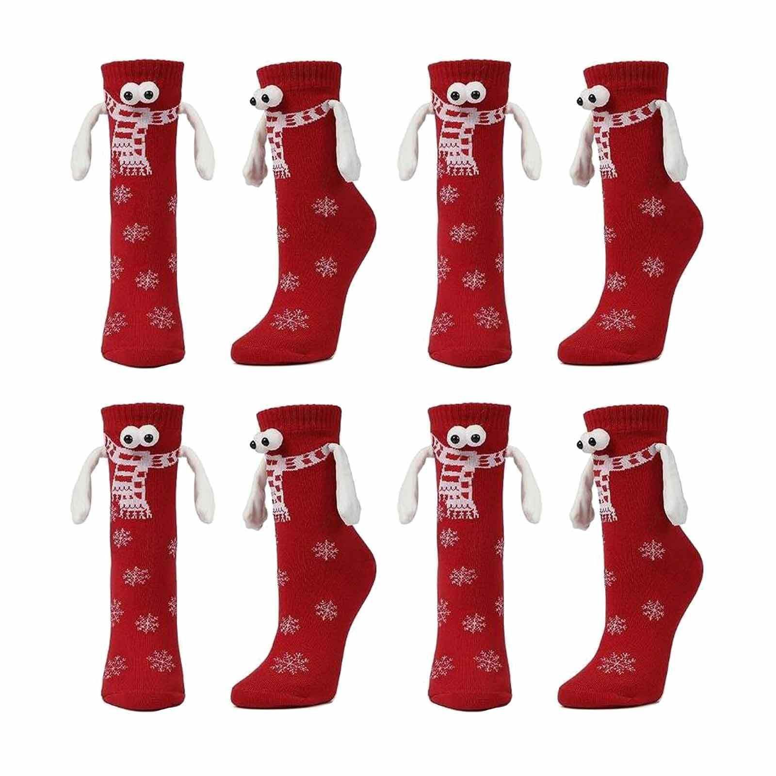 Christmas decorations Christmas hand socks couple socks cross-border hot personalized eyes magnetic magnet automatic pull