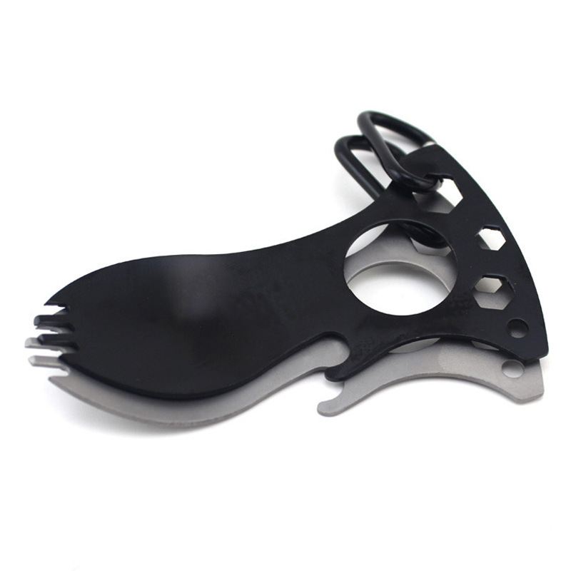 Picture of Outdoor Portable Tools Camping Equipment Outdoor Multifunctional Emergency Stainless Steel Spoon Fork Bottle Opener Wrench
