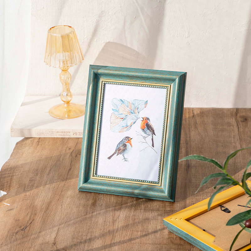 Picture of American photo frame table 6 inch 7 inch 8 inch 10 12 inch A4 retro photo frame wall hanging children's photo rack photo frame wholesale