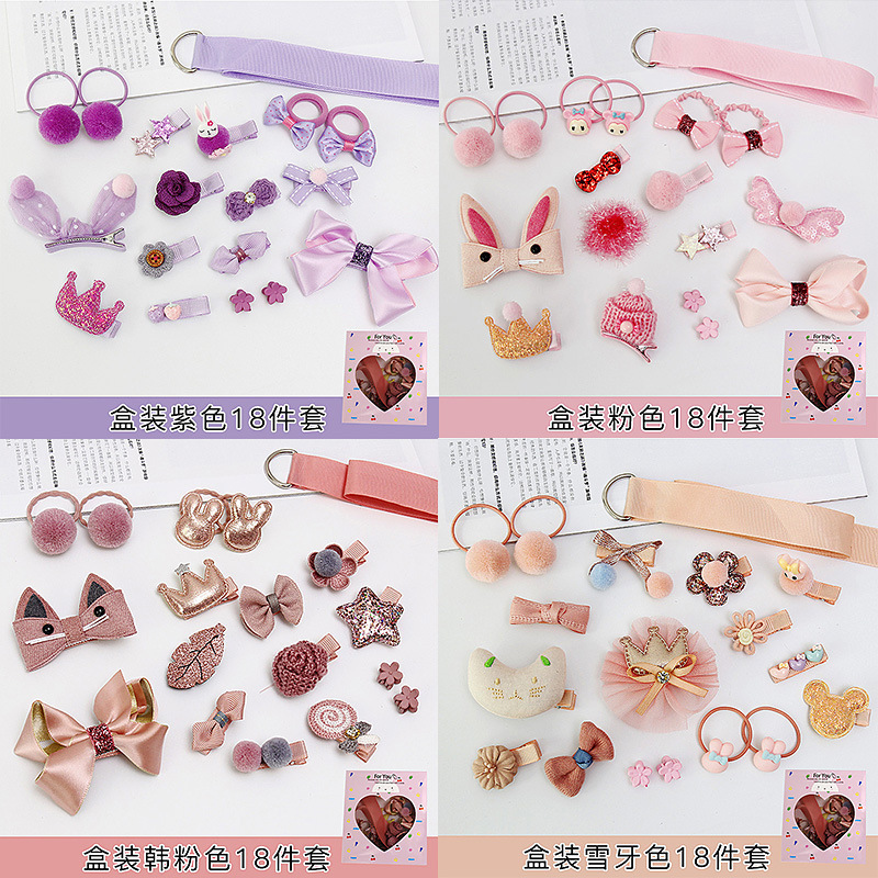 Picture of Korean Style Hair Accessories, Kidsren's Hairpins, 18-Piece Set, Girls' Hair Accessories, Baby Cute Hairbands, Girls' Hairpins, Baby Headbands