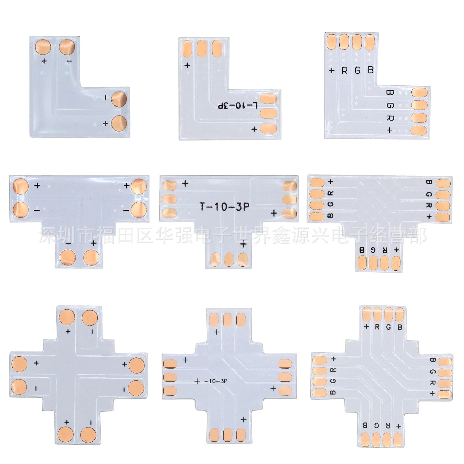 L/T/X Type Adapter Board Led Light Strip Solderless Buckle Connector Pcb Welding Board 2P/3P/4P/5P/6P