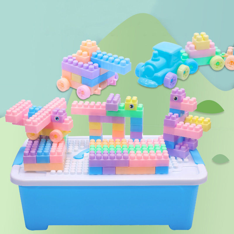 Children's Granular Plastic Puzzle Assembled Building Blocks 1-2 Boys and Girls Baby Toys 3-6 Years Old Building Blocks
