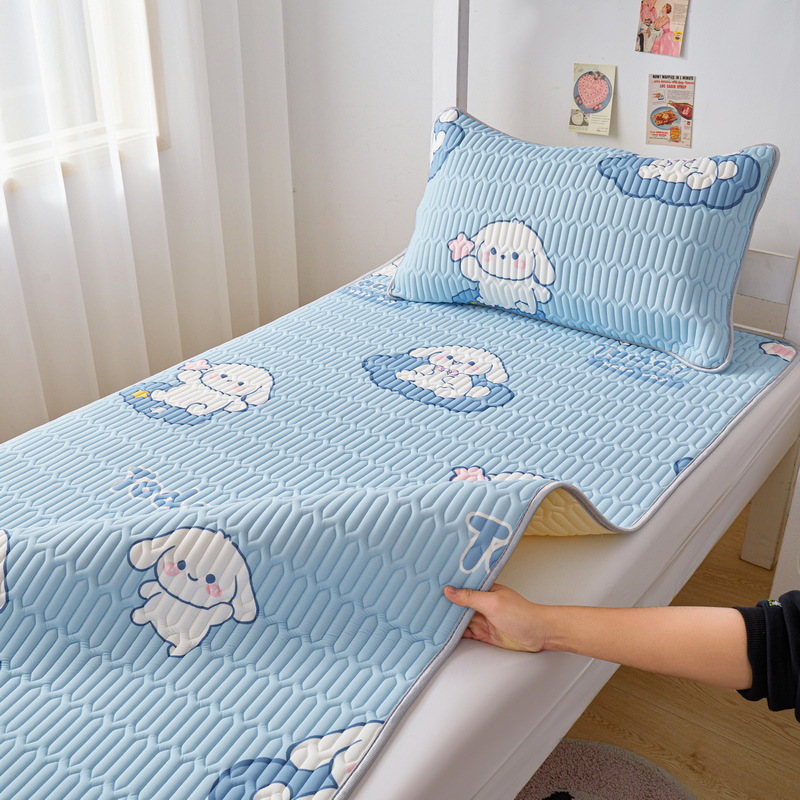 Picture of Class A latex mat three-piece set summer ice silk bed sheet bed hat foldable non-slip cooling soft mat air-conditioning mat