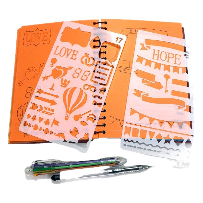 Picture of Amazon Hand Account Drawing Template Bookkeeping DIY Handmade Hollow Edition Account Book Theme Drawing Lace Ruler
