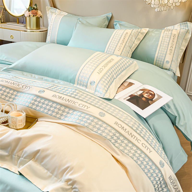 Picture of High-end 180s long-staple cotton cotton four-piece set high-support high-density cotton embroidered quilt cover bed sheet light luxury bedding