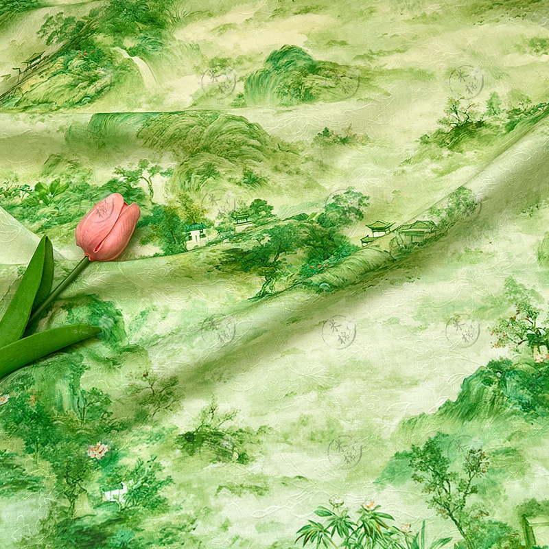 Cuilan Yanlan new Chinese style Hanfu cheongsam dress fabric Tencel jacquard fabric handmade DIY fabric